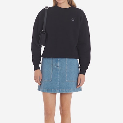 (W) Maison Kitsune 狐狸头标志长袖黑色卫衣 MW00315KM0307-P199 Shop (W) Maison Kitsune 狐狸头标志长袖黑色卫衣 MW00315KM0307-P199