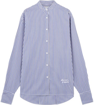 (W) Maison Kitsune Baju Jalur Leher Petak Longgar dengan Butang. LW00406WC2041-S431 Order (W) Maison Kitsune Baju Jalur Leher Petak Longgar dengan Butang. LW00406WC2041-S431