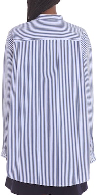 (W) Maison Kitsune Baju Jalur Leher Petak Longgar dengan Butang. LW00406WC2041-S431 Purchase (W) Maison Kitsune Baju Jalur Leher Petak Longgar dengan Butang. LW00406WC2041-S431