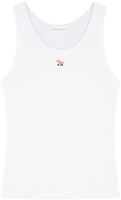 (W) Maison Kitsune Tank Top Putih Baby Fox Bordir (Koleksi SS24) MW00103KJ0125-P100 Buy (W) Maison Kitsune Tank Top Putih Baby Fox Bordir (Koleksi SS24) MW00103KJ0125-P100