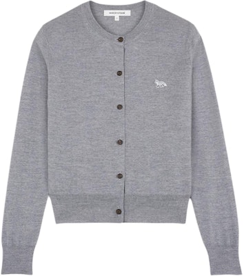 (W) Maison Kitsune Bayi Fox SS24 Kelabu Baju Butang Logo Sulam Sweater. MW00507KT1036-H131 Buy (W) Maison Kitsune Bayi Fox SS24 Kelabu Baju Butang Logo Sulam Sweater. MW00507KT1036-H131