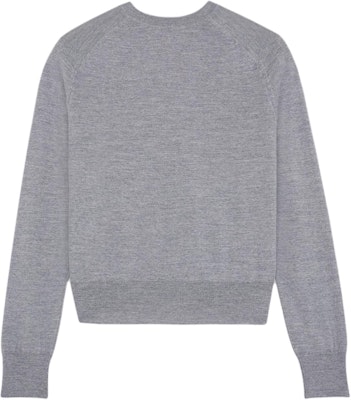 (W) Maison Kitsune Bayi Fox SS24 Kelabu Baju Butang Logo Sulam Sweater. MW00507KT1036-H131 Lookbook (W) Maison Kitsune Bayi Fox SS24 Kelabu Baju Butang Logo Sulam Sweater. MW00507KT1036-H131