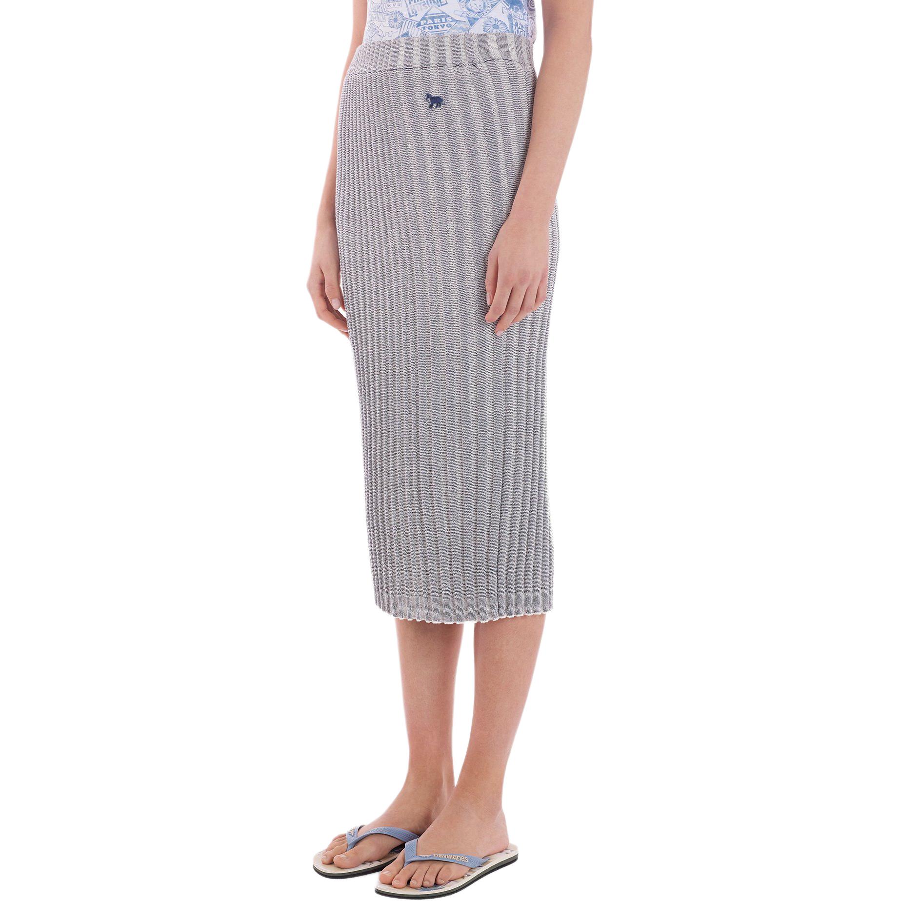 Details for (W) Maison Kitsune Baby Fox SS24 Baju Santai Logo Panjang Kelabu. MW01510KT1104-P476