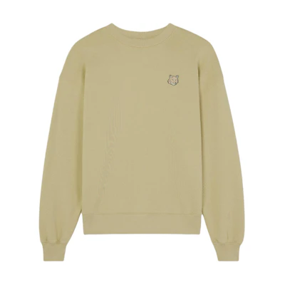 (Women) Maison Kitsune Beige Fox Patch Crewneck Sweatshirt SS24 MW00315KM0307-P357