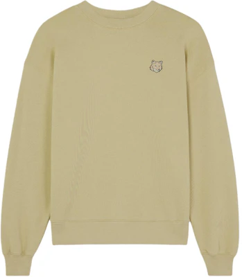 (Women) Maison Kitsune Beige Fox Patch Crewneck Sweatshirt SS24 MW00315KM0307-P357 Order (Women) Maison Kitsune Beige Fox Patch Crewneck Sweatshirt SS24 MW00315KM0307-P357