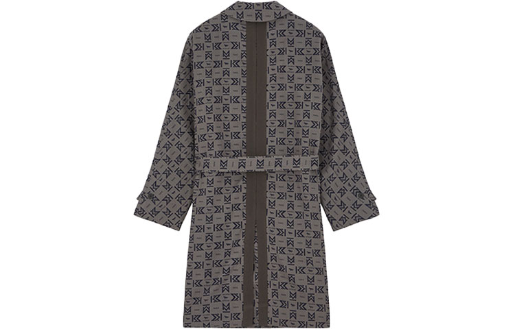 Lookbook (W) 메종 키츠네 FW21 그레이 슬림핏 노치드 라펠 트렌치코트 EU02214WM3003-AN