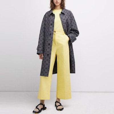 (W) 메종 키츠네 FW21 그레이 슬림핏 노치드 라펠 트렌치코트 EU02214WM3003-AN Shop (W) 메종 키츠네 FW21 그레이 슬림핏 노치드 라펠 트렌치코트 EU02214WM3003-AN