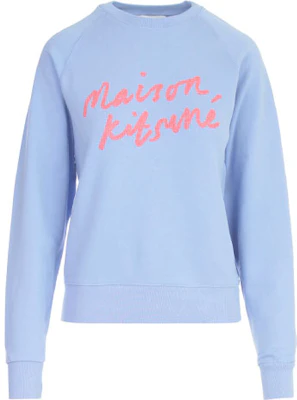 (Women) Maison Kitsune FW21 Blue Letter Logo Crewneck Sweatshirt HW00313KM0001-P426 Buy (Women) Maison Kitsune FW21 Blue Letter Logo Crewneck Sweatshirt HW00313KM0001-P426