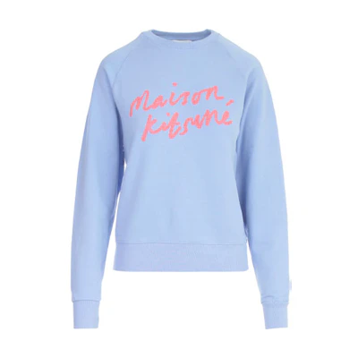 (Women) Maison Kitsune FW21 Blue Letter Logo Crewneck Sweatshirt HW00313KM0001-P426
