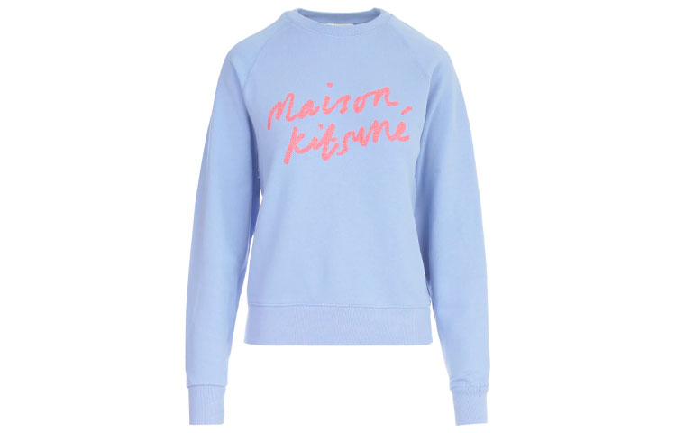 Order (Women) Maison Kitsune FW21 Blue Letter Logo Crewneck Sweatshirt HW00313KM0001-P426