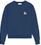 Buy (W) 메종 키츠네 FW22 여성용 블루 크루넥 폭스 패치 스웨트셔츠 JW00319KM0001-P468