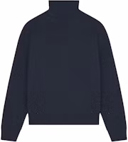 Lookbook (W) 메종 키츠네 FW24 네이비 블루 자수 오버사이즈 긴팔 스웨터 NW00305KM0325-P480