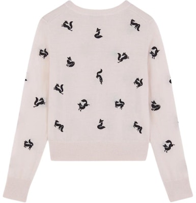 (W) Maison Kitsune FW24 刺繡羅紋針織棉質女款毛衣 米白色 NW00504KF0001-P705 Lookbook (W) Maison Kitsune FW24 刺繡羅紋針織棉質女款毛衣 米白色 NW00504KF0001-P705