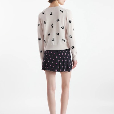 (W) Maison Kitsune FW24 刺繡羅紋針織棉質女款毛衣 米白色 NW00504KF0001-P705 Purchase (W) Maison Kitsune FW24 刺繡羅紋針織棉質女款毛衣 米白色 NW00504KF0001-P705