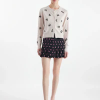 Details for (W) 메종 키츠네 FW24 자수 리브드 니트 코튼 스웨터 여성용 오프화이트 NW00504KF0001-P705