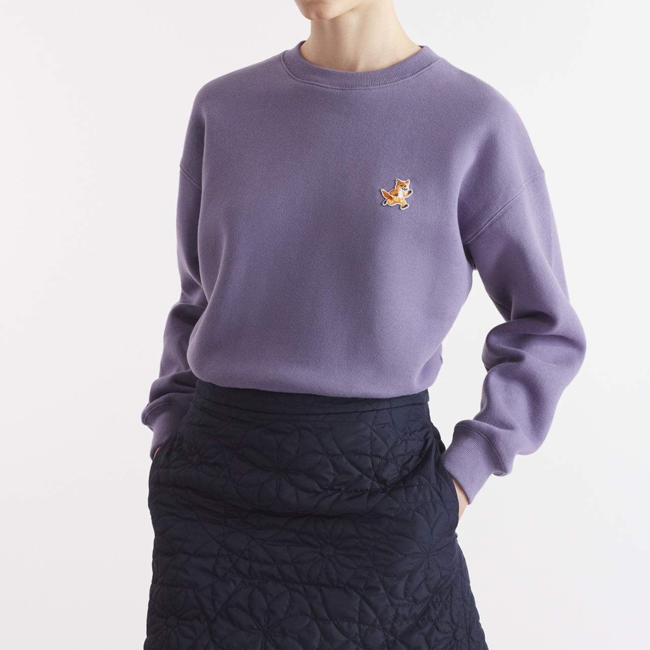 Purchase (W) Maison Kitsune FW24 徽章舒適長袖運動衫 天藍色 MW00309KM0307-P549