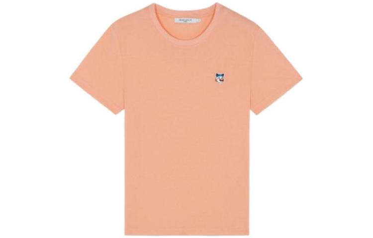(Women) Maison Kitsune Gradient Fox Embroidery Crewneck  T-Shirt Pink IW00148KJ0087