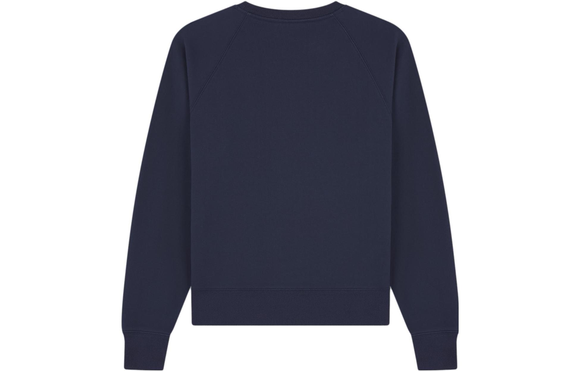 Lookbook (Women) Maison Kitsune Navy Blue Pullover Sweatshirt with Printed Logo LW00301KM0001-P480