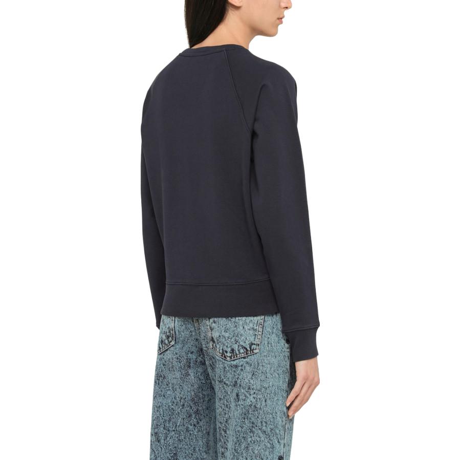 Details for (Women) Maison Kitsune Navy Blue Pullover Sweatshirt with Printed Logo LW00301KM0001-P480