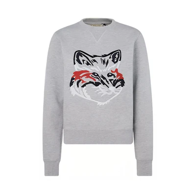 (Women) Maison Kitsune SS21 Fox Embroidered Casual Sweatshirt GW00340KM0017