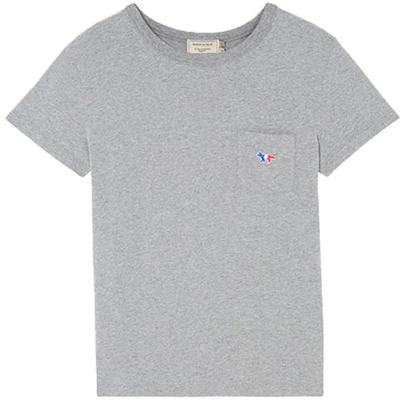 (Women) Maison Kitsune SS21 Grey Little Fox Logo Crewneck T-Shirt AW00102KJ0007-GRM Buy (Women) Maison Kitsune SS21 Grey Little Fox Logo Crewneck T-Shirt AW00102KJ0007-GRM