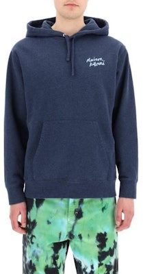 (W) Maison Kitsune SS22 Hoodie Biru dengan Rekaan Cetakan Logo Warna Solid IU00330KM0020NM Shop (W) Maison Kitsune SS22 Hoodie Biru dengan Rekaan Cetakan Logo Warna Solid IU00330KM0020NM