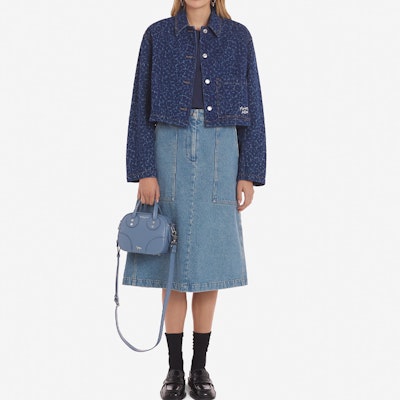 (W) Maison Kitsune SS24 Jaket Biru Butang Pendek Sulam Cetakan. MW02113WW5024-O010 Shop (W) Maison Kitsune SS24 Jaket Biru Butang Pendek Sulam Cetakan. MW02113WW5024-O010