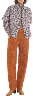 (W) Maison Kitsune SS24 Baju Kemeja Cetakan Bunga Lengan Pendek - Ungu Muda MW00410WC4050-O520 Details for (W) Maison Kitsune SS24 Baju Kemeja Cetakan Bunga Lengan Pendek - Ungu Muda MW00410WC4050-O520