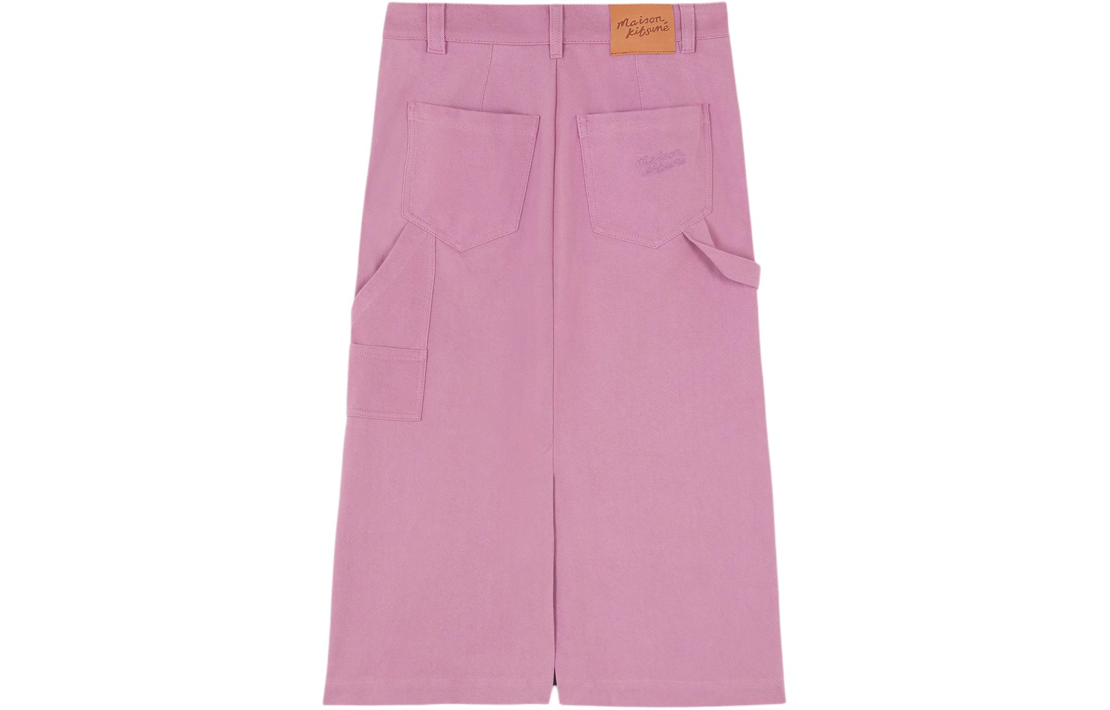 Lookbook (W) Maison Kitsune SS24 Skirt Denim Lurus Pink Solid Panjang Sederhana MW01502WW5007-P527