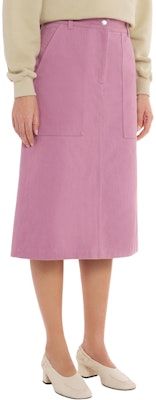 (W) Maison Kitsune SS24 Skirt Denim Lurus Pink Solid Panjang Sederhana MW01502WW5007-P527 Details for (W) Maison Kitsune SS24 Skirt Denim Lurus Pink Solid Panjang Sederhana MW01502WW5007-P527