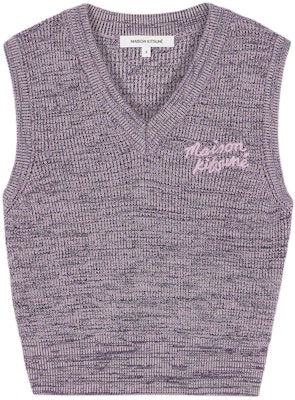 (W) 메종 키츠네 SS24 브이넥 패치 크롭 베스트 라일락 믹스 MW00813KT1108-H502 Order (W) 메종 키츠네 SS24 브이넥 패치 크롭 베스트 라일락 믹스 MW00813KT1108-H502