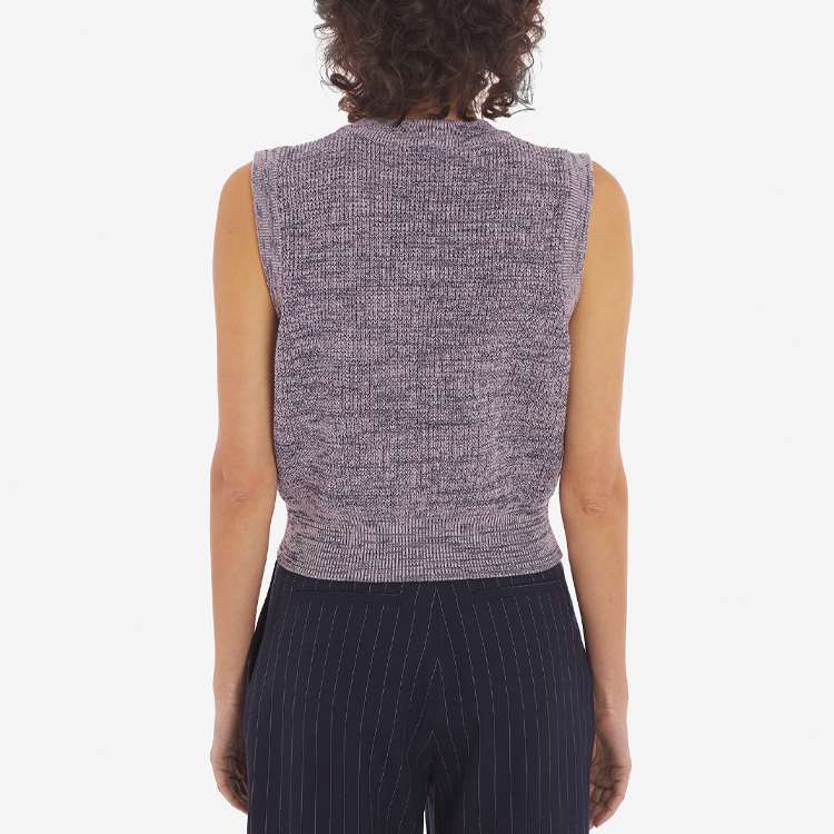 Purchase (W) 메종 키츠네 SS24 브이넥 패치 크롭 베스트 라일락 믹스 MW00813KT1108-H502