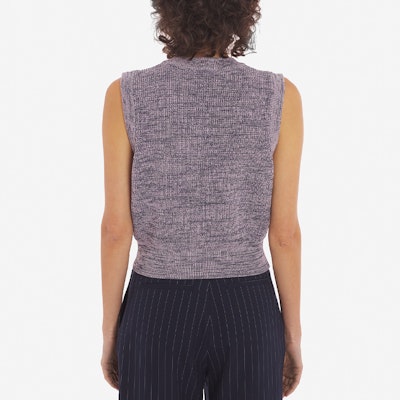 (W) 메종 키츠네 SS24 브이넥 패치 크롭 베스트 라일락 믹스 MW00813KT1108-H502 Purchase (W) 메종 키츠네 SS24 브이넥 패치 크롭 베스트 라일락 믹스 MW00813KT1108-H502