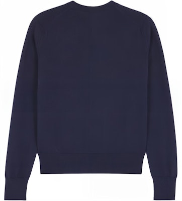 (W) Sweater Krewneck Maison Kitsune SS24 Biru Gelap dengan Fox Patch. MW00816KT1036-P492 Lookbook (W) Sweater Krewneck Maison Kitsune SS24 Biru Gelap dengan Fox Patch. MW00816KT1036-P492