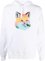 (Women) Maison Kitsune White Sweatshirt with Animal Print Design KM00306KM0001 (Women) Maison Kitsune White Sweatshirt with Animal Print Design KM00306KM0001