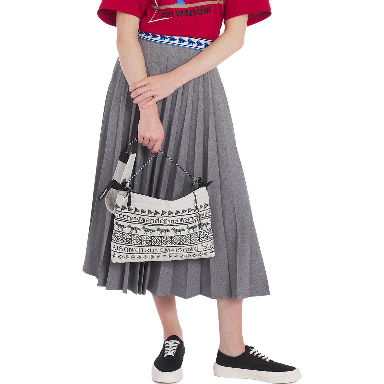Shop (W) Maison Kitsune x And Wander FW23 動物印花百褶裙 灰色 女裝款 5743282915-P150