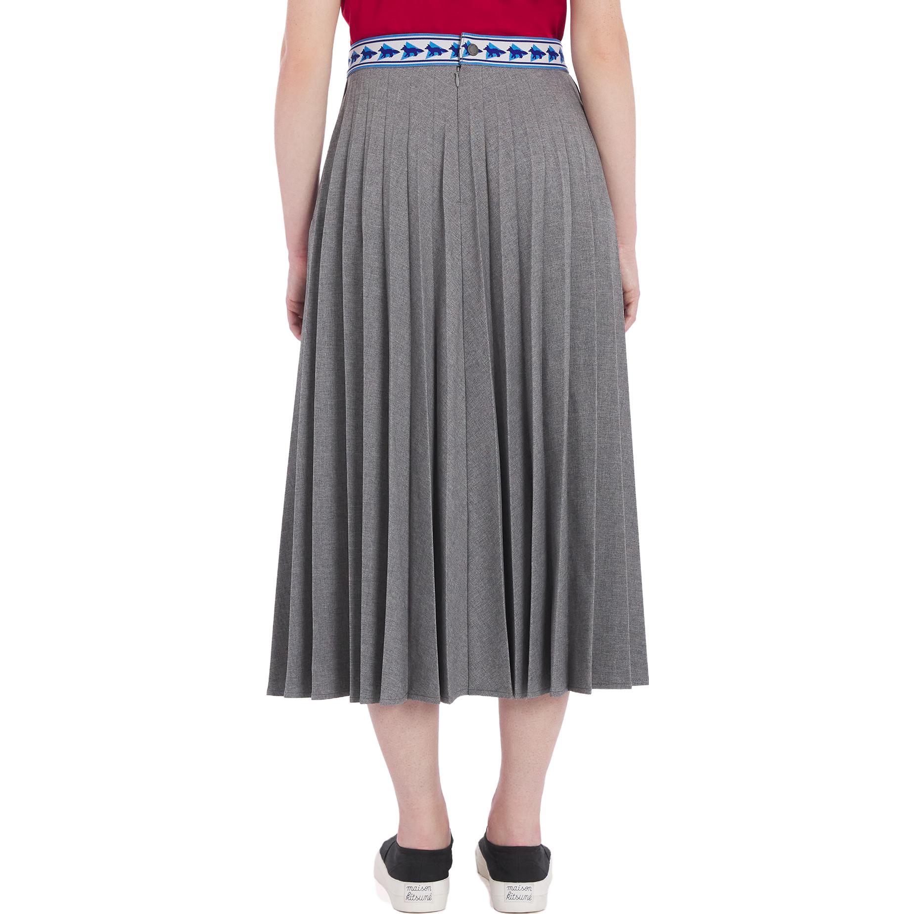 Purchase (W) Maison Kitsune x And Wander FW23 動物印花百褶裙 灰色 女裝款 5743282915-P150