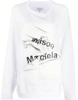 (Women) Maison Margiela 3D Logo Printed Crewneck Pullover Sweatshirt White S51GU0100S25322-100 (Women) Maison Margiela 3D Logo Printed Crewneck Pullover Sweatshirt White S51GU0100S25322-100