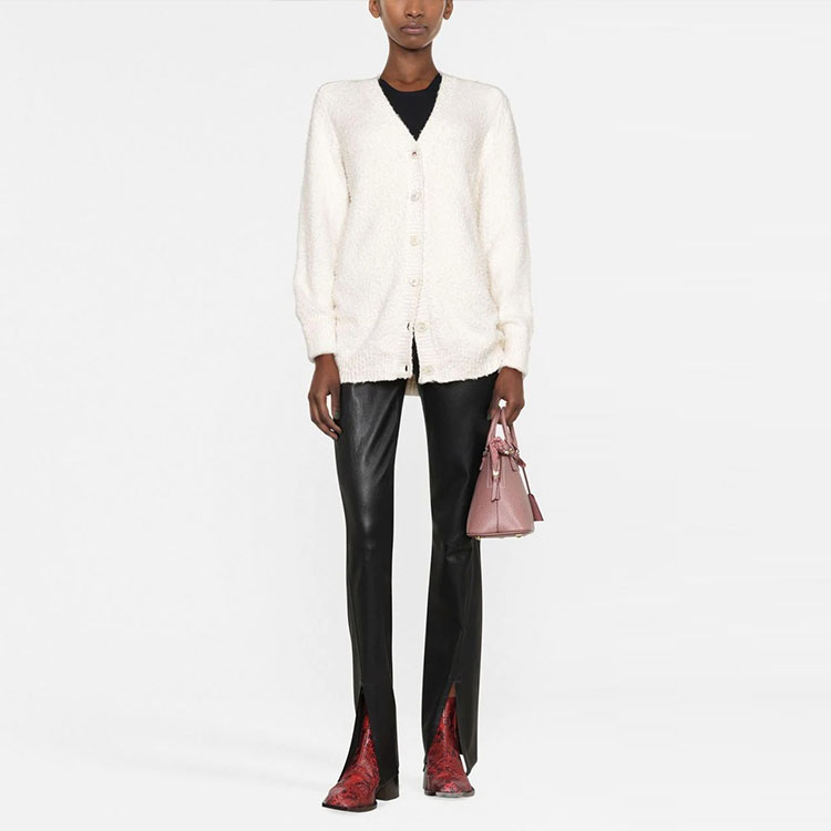 Purchase (W) Maison Margiela 米白色純色V領針織長袖毛衣 SI0GP0002S17664101