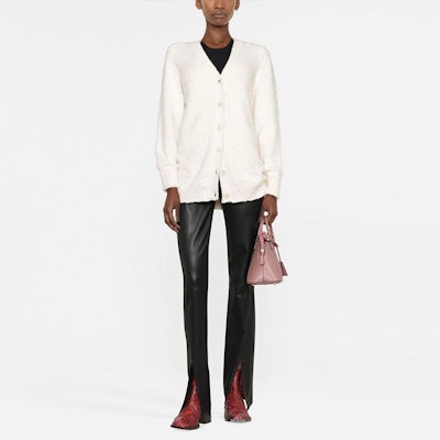 (W) Jersey Beige de Punto con Cuello en V y Mangas Largas Maison Margiela. SI0GP0002S17664101 Purchase (W) Jersey Beige de Punto con Cuello en V y Mangas Largas Maison Margiela. SI0GP0002S17664101