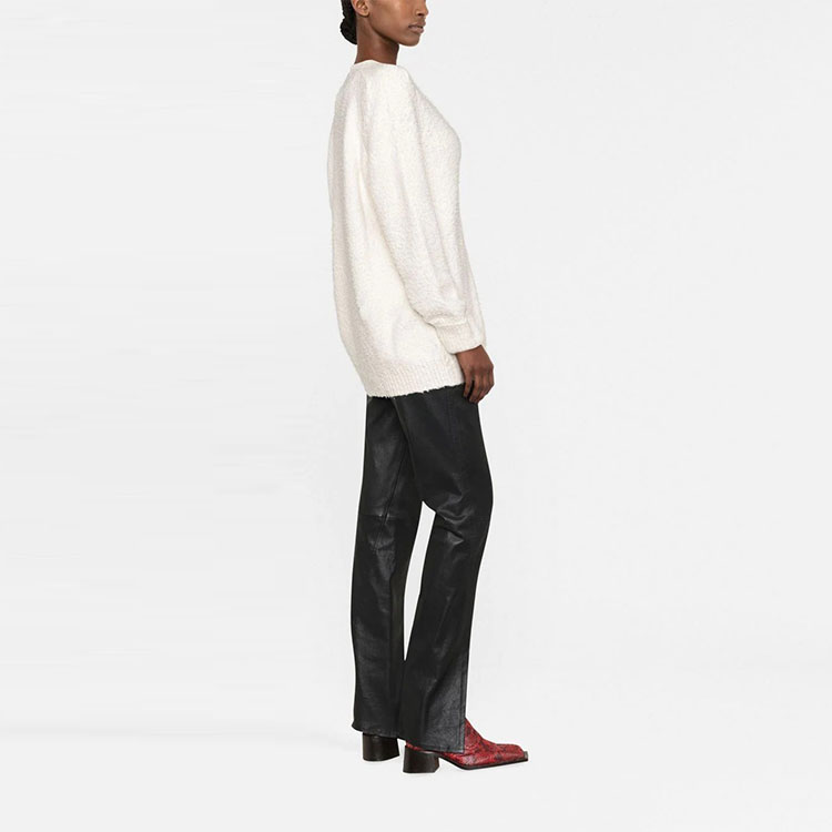 Details for (W) Maison Margiela 米白色純色V領針織長袖毛衣 SI0GP0002S17664101