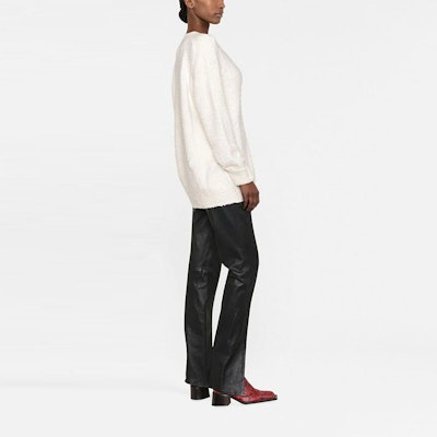 (W) Jersey Beige de Punto con Cuello en V y Mangas Largas Maison Margiela. SI0GP0002S17664101 Details for (W) Jersey Beige de Punto con Cuello en V y Mangas Largas Maison Margiela. SI0GP0002S17664101