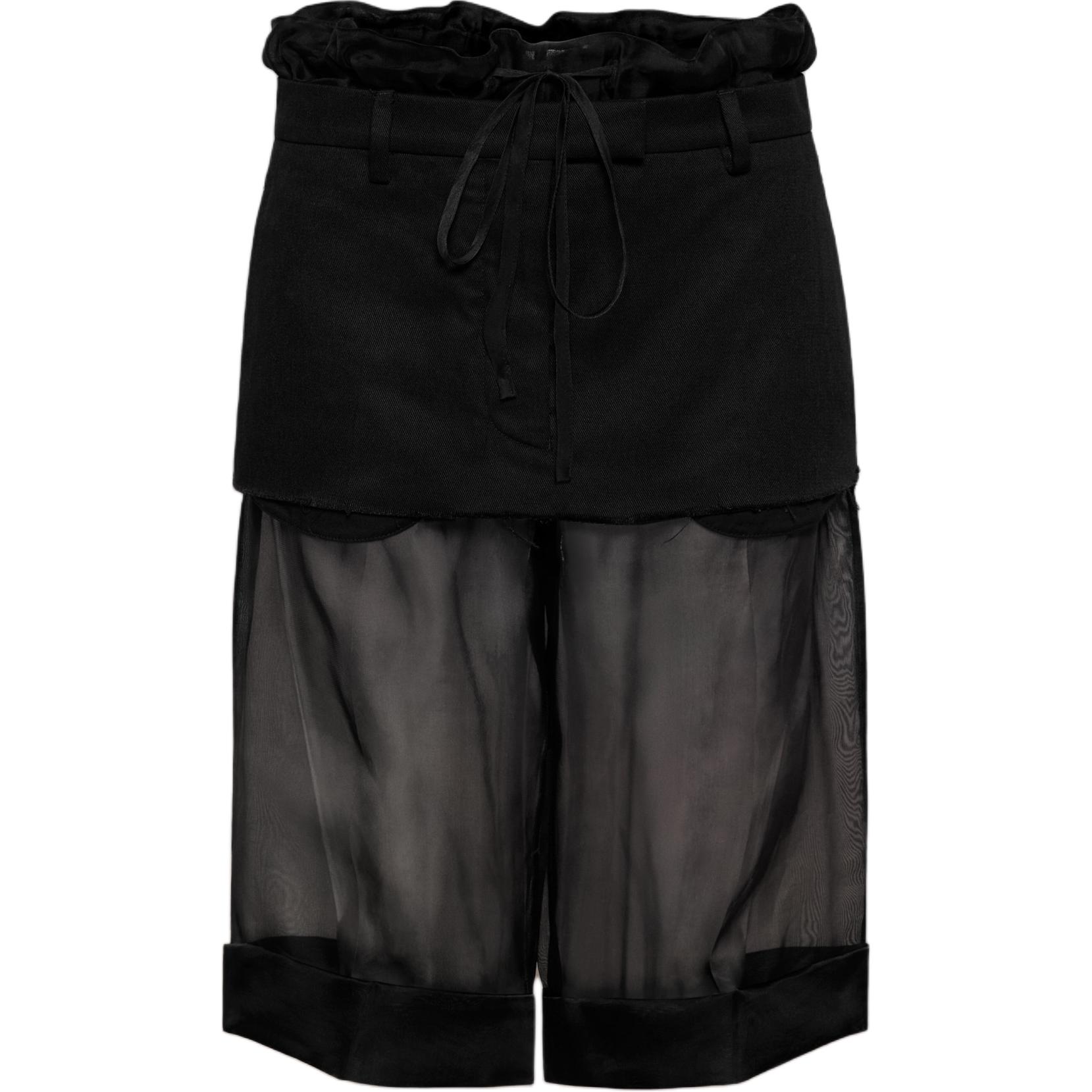 Order (W) Maison Margiela 黑色層次感毛邊休閒短褲 S51ME0024MTN028900