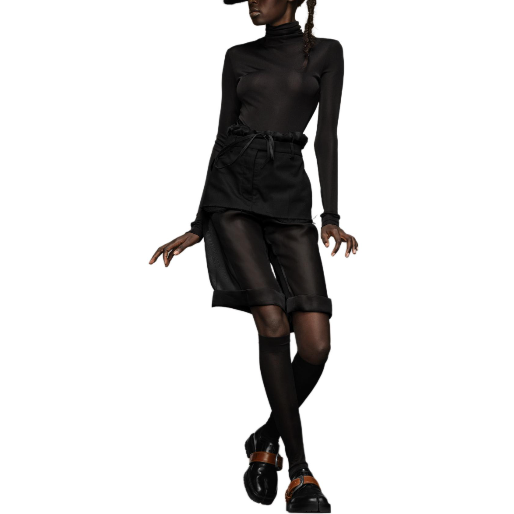 Lookbook (W) Maison Margiela 黑色層次感毛邊休閒短褲 S51ME0024MTN028900