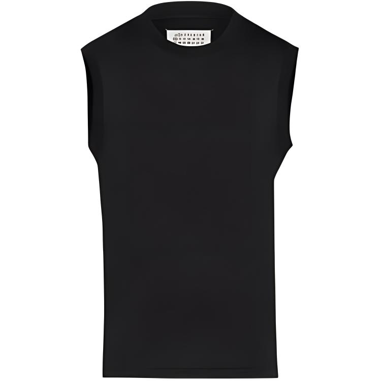 Lookbook (W) Maison Margiela Kaos Tanpa Lengan Hitam Merah Muda Letter Print Crewneck S51GC0528S24575965