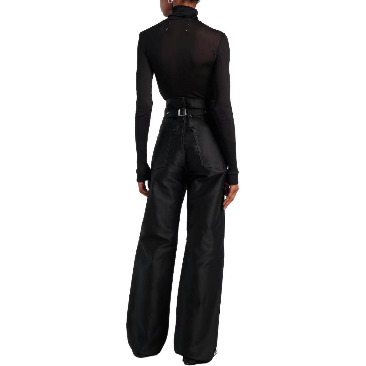 Purchase (W) メゾンマルジェラ ブラック ワイドレッグ デニム ジッパージーンズ S29LA0100M35096900