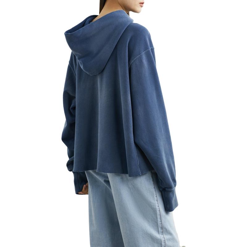 Lookbook (W) Maison Margiela Hoodie Biru Katun dengan Cetak Logo. JVM1660024359472