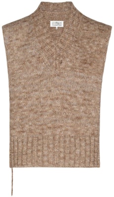 (Women) Maison Margiela Brown Solid V-Neck Wool Sleeveless Knit Sweater. SI0TH0001S17802741M Buy (Women) Maison Margiela Brown Solid V-Neck Wool Sleeveless Knit Sweater. SI0TH0001S17802741M