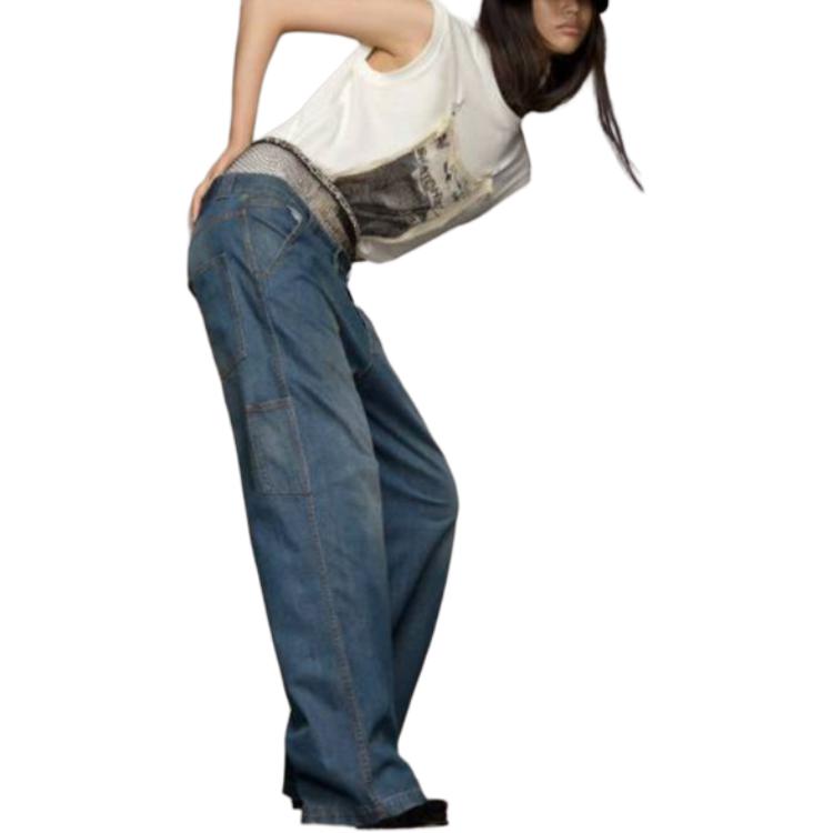 Details for (W) Maison Margiela Jeans de Pierna Recta con Cremallera Azul Colorblock S51LA0171S30876961