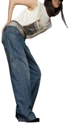 (W) Maison Margiela Jeans de Pierna Recta con Cremallera Azul Colorblock S51LA0171S30876961 Details for (W) Maison Margiela Jeans de Pierna Recta con Cremallera Azul Colorblock S51LA0171S30876961